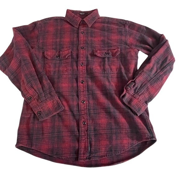 American Eagle Outfitters Other - American Eagle Outfitters Plaid Flannel Shirt Red Black Cotton Long Sleeve Men's